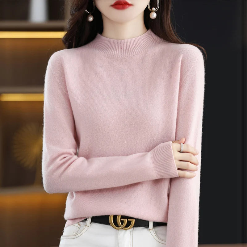 Half-neck Pullover In Autumn